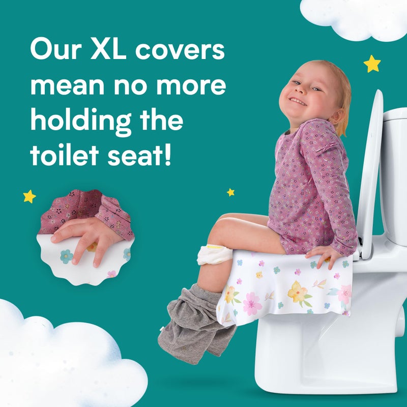 Eli with Love 20 Pack Extra Large Disposable Toilet Seat Cover (Floral) - Toddler Toilet Covers For Full Coverage On Toilet or Potty - Ideal Travel Toilet Seat Covers For Kids and Adults - Image 4